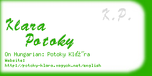 klara potoky business card